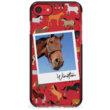 Personalised Horse Polaroid Black Impact Phone Case for iPhone SE 8 7 Plus