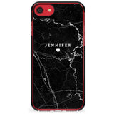 Personalised Black Marble Pink Fade Impact Phone Case for iPhone SE 8 7 Plus