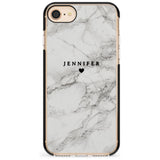 Personalised Light Grey Classic Marble Pink Fade Impact Phone Case for iPhone SE 8 7 Plus