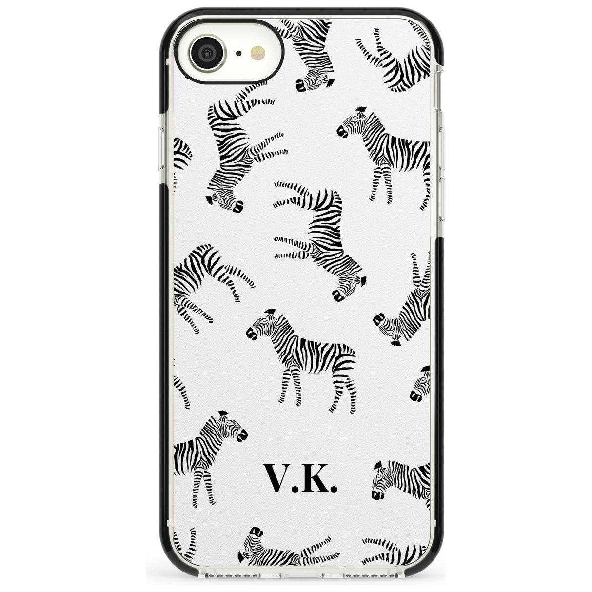 Personalised Zebra Pattern Pink Fade Impact Phone Case for iPhone SE 8 7 Plus