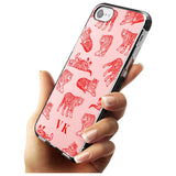 Red Tiger Outlines on Pink iPhone Case   Custom Phone Case - Case Warehouse