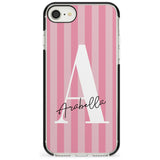 Pink on Pink Stripes iPhone Case  Black Impact Custom Phone Case - Case Warehouse