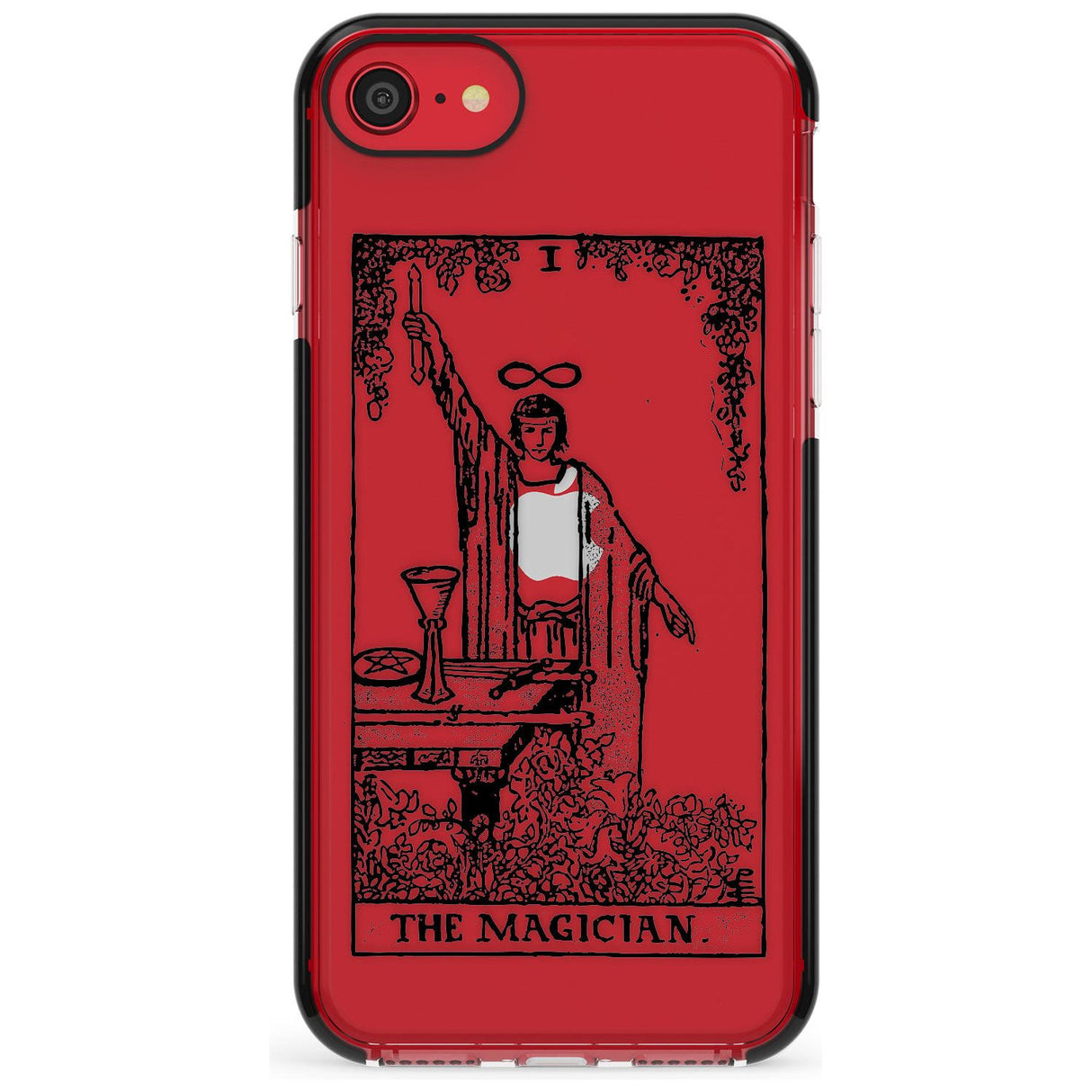 The Magician Tarot Card - Transparent Pink Fade Impact Phone Case for iPhone SE 8 7 Plus