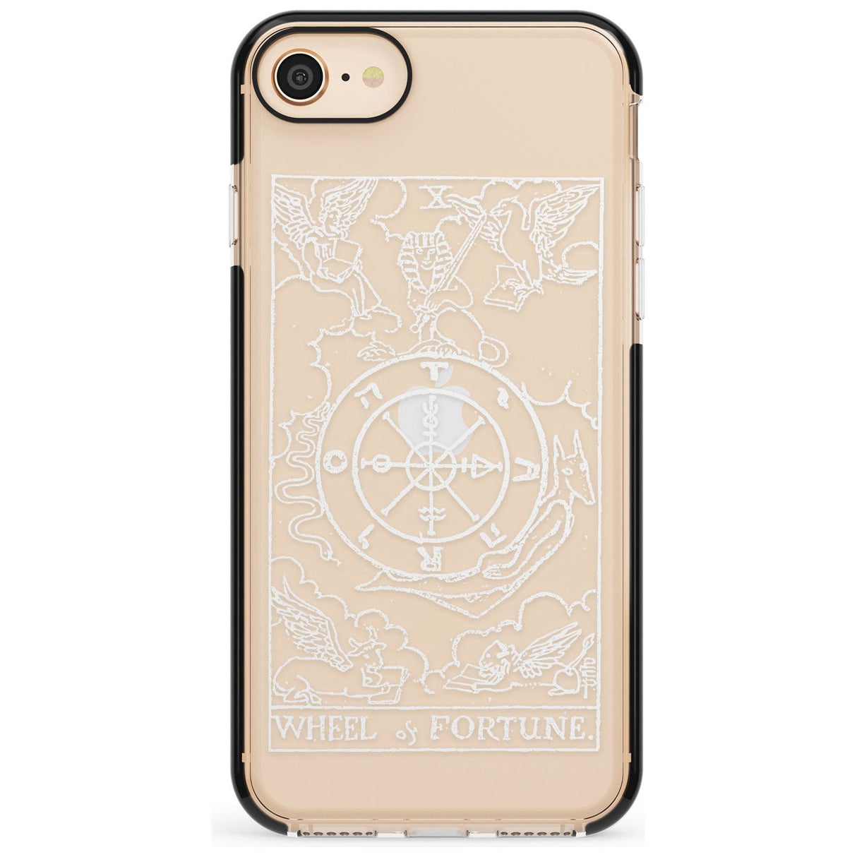 Wheel of Fortune Tarot Card - White Transparent Pink Fade Impact Phone Case for iPhone SE 8 7 Plus