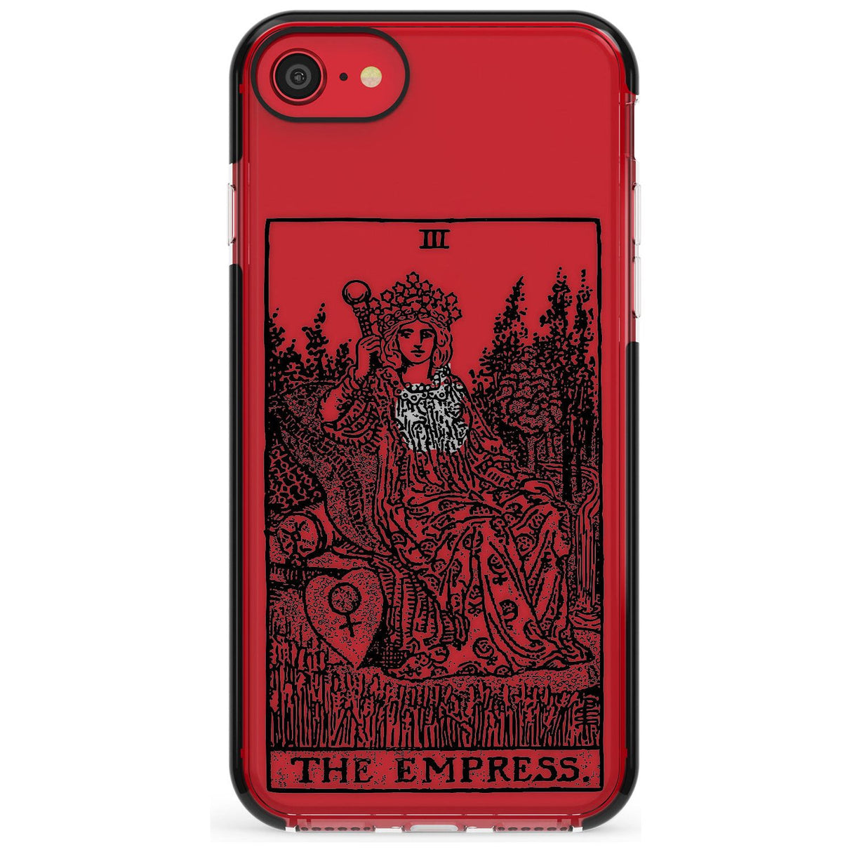 The Empress Tarot Card - Transparent Pink Fade Impact Phone Case for iPhone SE 8 7 Plus