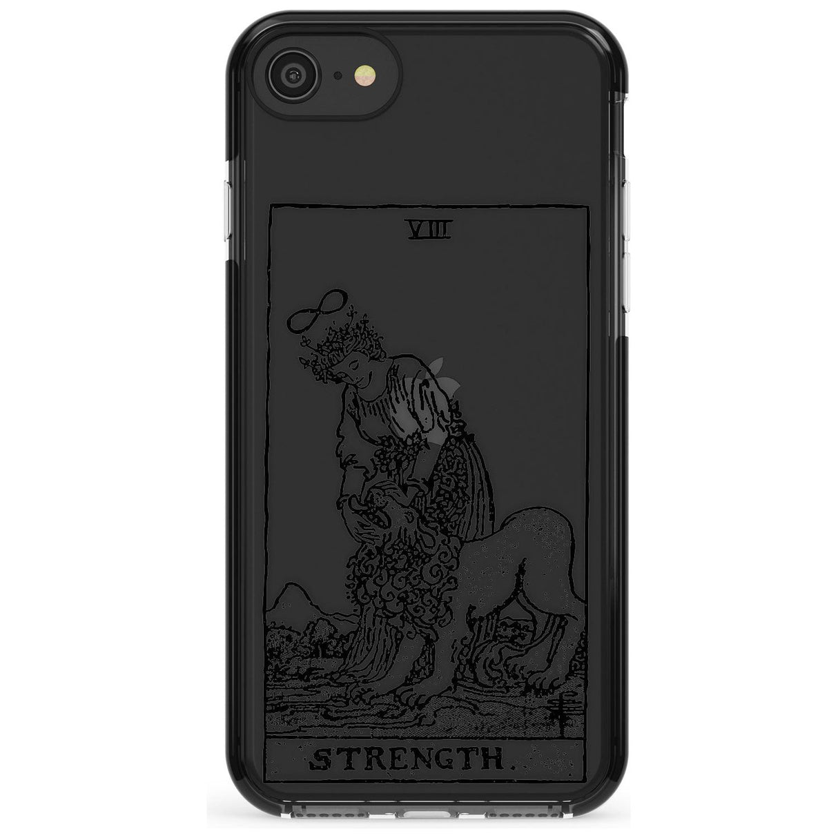 Strength Tarot Card - Transparent Pink Fade Impact Phone Case for iPhone SE 8 7 Plus