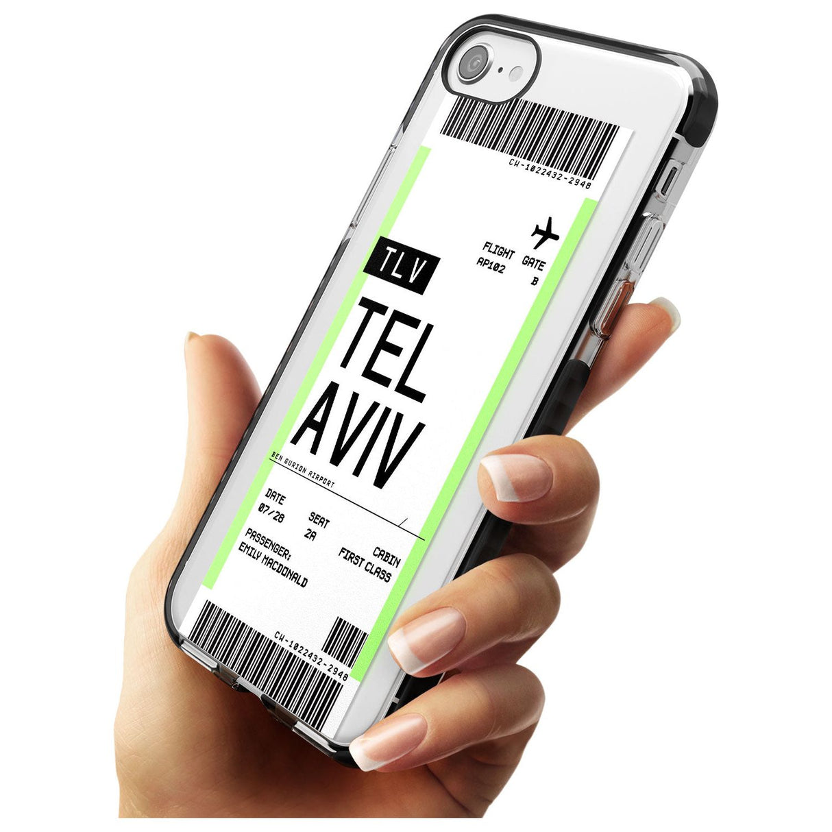 Tel Aviv Boarding Pass iPhone Case   Custom Phone Case - Case Warehouse