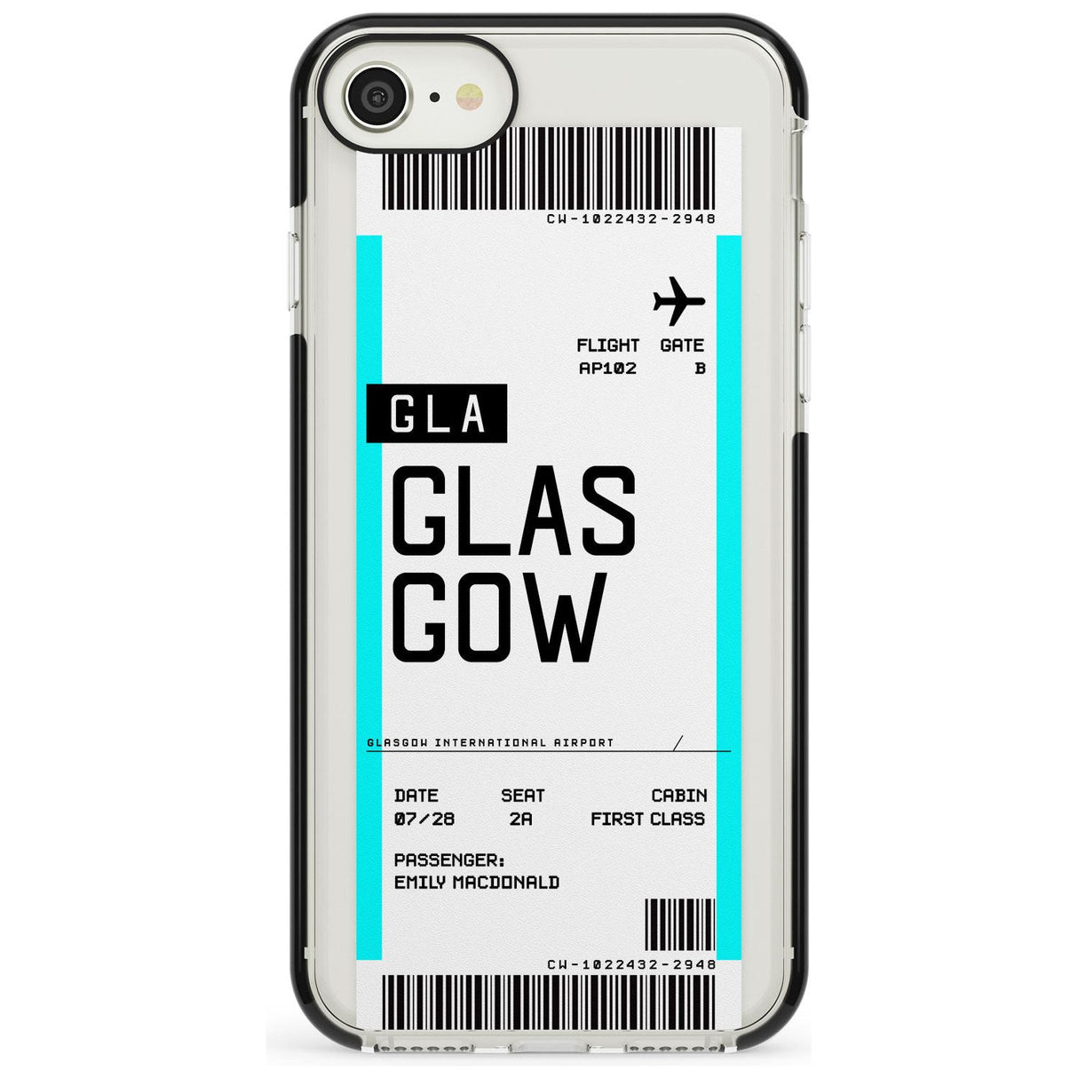 Glasgow Boarding Pass  Black Impact Custom Phone Case - Case Warehouse