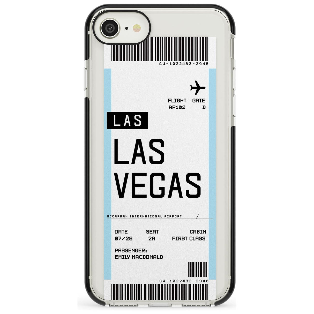 Las Vegas Boarding Pass iPhone Case  Black Impact Custom Phone Case - Case Warehouse