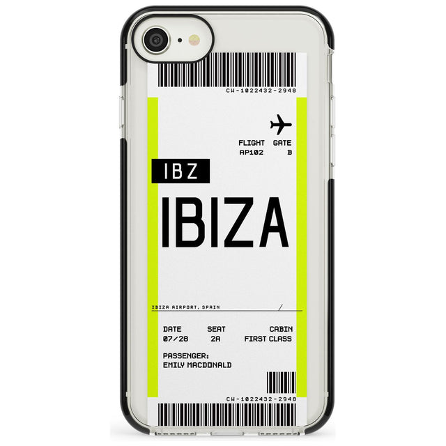 Ibiza Boarding Pass iPhone Case  Black Impact Custom Phone Case - Case Warehouse