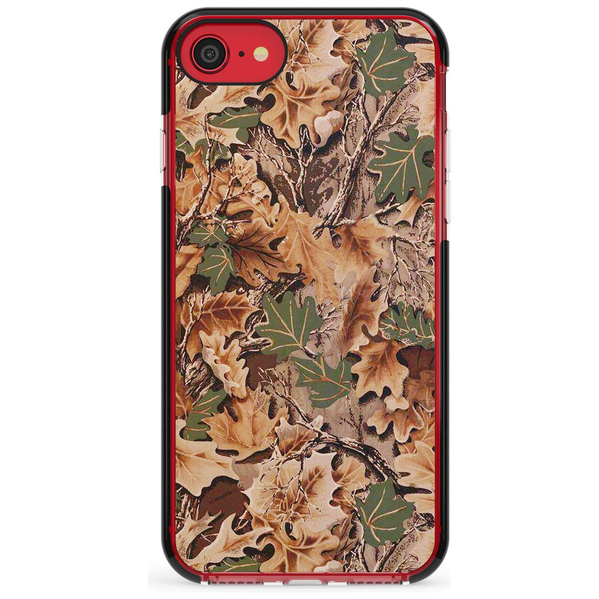 Leaves Camo Black Impact Phone Case for iPhone SE 8 7 Plus