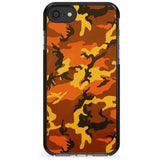 Orange Camo Black Impact Phone Case for iPhone SE 8 7 Plus