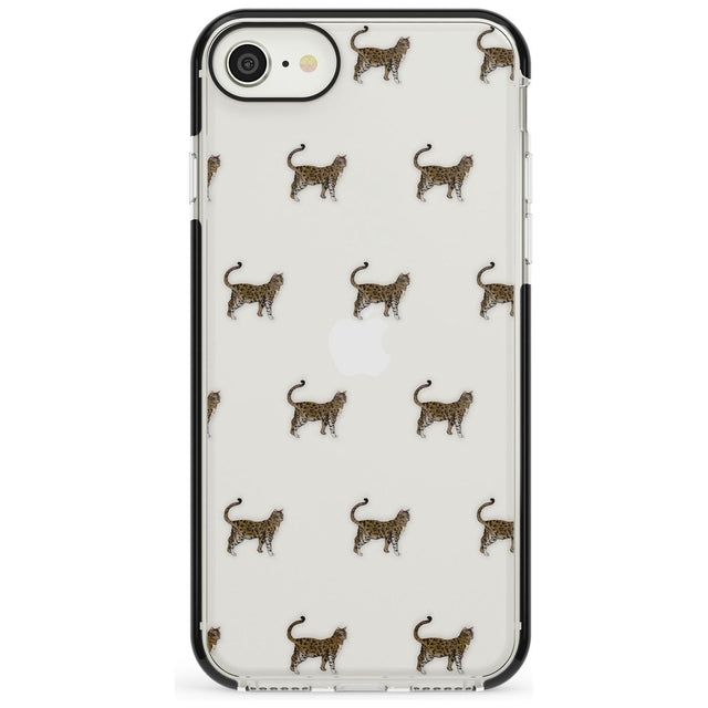 Bengal Cat Pattern Black Impact Phone Case for iPhone SE 8 7 Plus