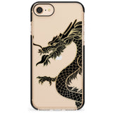 Large Red Dragon Black Impact Phone Case for iPhone SE 8 7 Plus