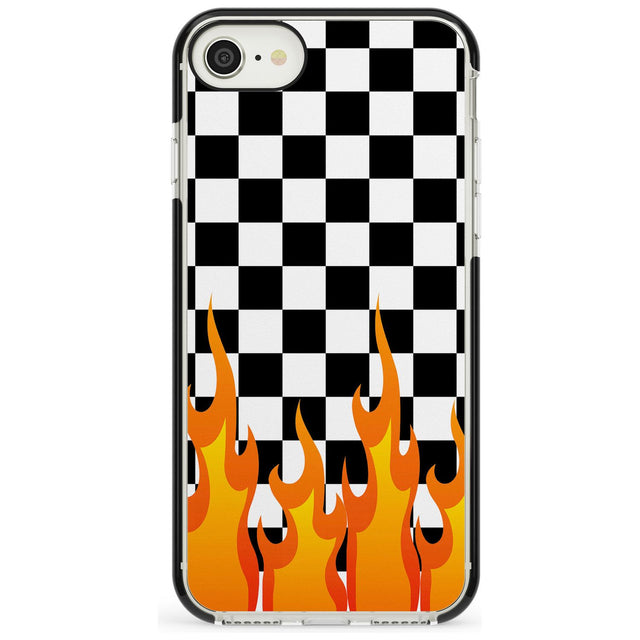 Checkered Fire iPhone Case  Black Impact Phone Case - Case Warehouse