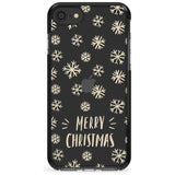 Christmas Snowflake Pattern Black Impact Phone Case for iPhone SE 8 7 Plus