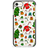 Christmas Mixture Pattern Black Impact Phone Case for iPhone SE 8 7 Plus