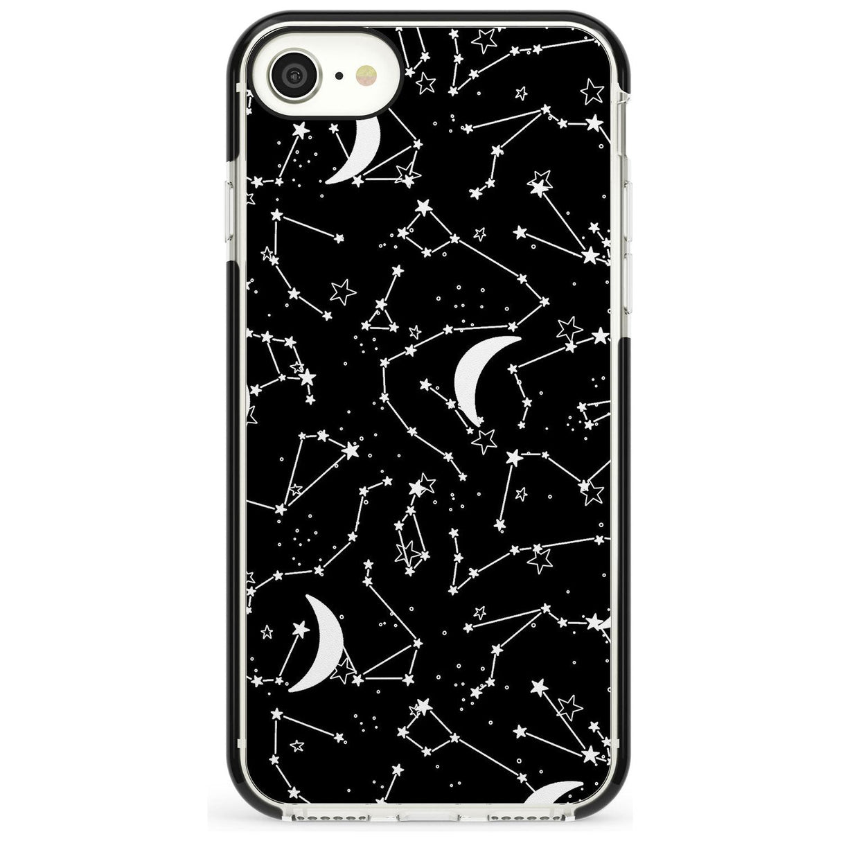 White Constellations on Black Pink Fade Impact Phone Case for iPhone SE 8 7 Plus