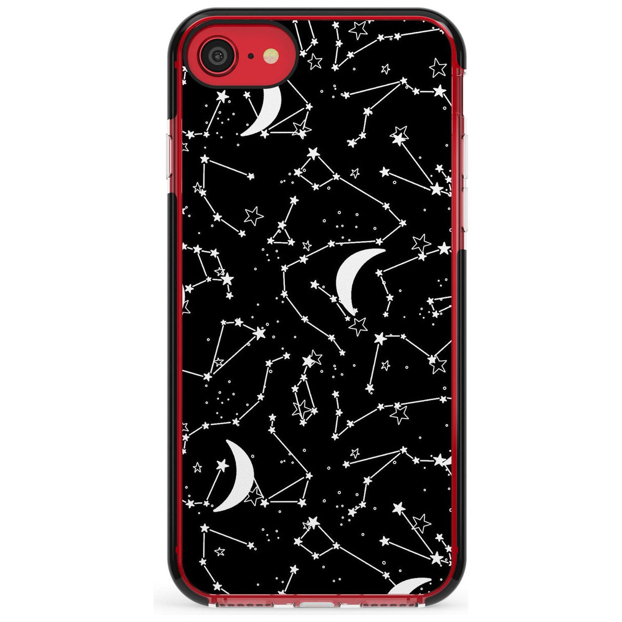 White Constellations on Black Pink Fade Impact Phone Case for iPhone SE 8 7 Plus