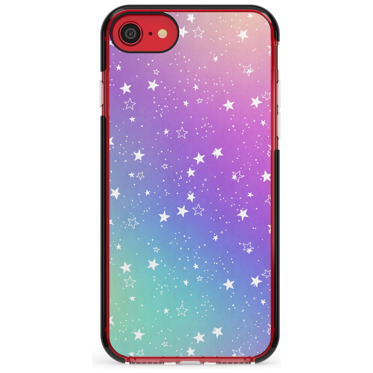 White Stars on Pastels Pink Fade Impact Phone Case for iPhone SE 8 7 Plus