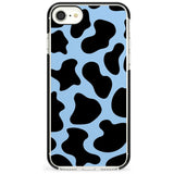 Blue and Black Cow Print Black Impact Phone Case for iPhone SE 8 7 Plus