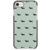 Dachshund Dog Pattern Black Impact Phone Case for iPhone SE 8 7 Plus