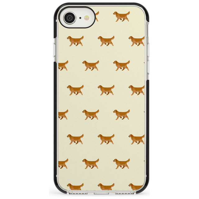 Golden Retriever Dog Pattern Phone Case iPhone 7/8 / Black Impact Case,iPhone SE / Black Impact Case Blanc Space