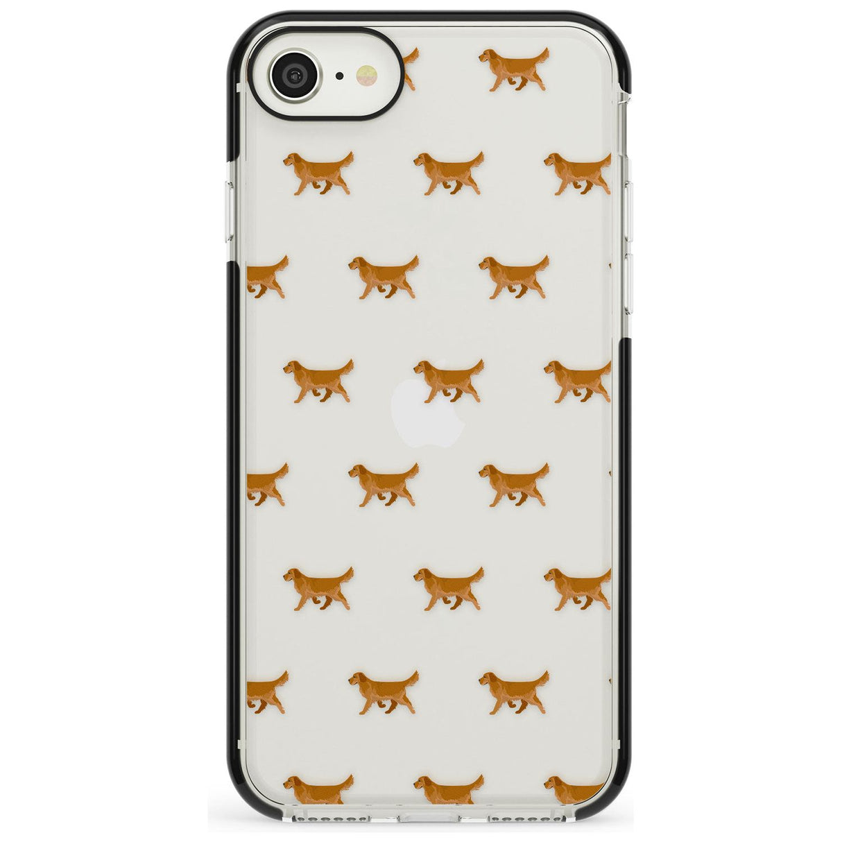 Golden Retriever Dog Pattern Clear Phone Case iPhone 7/8 / Black Impact Case,iPhone SE / Black Impact Case Blanc Space