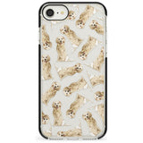 Golden Retriever Watercolour Dog Pattern Black Impact Phone Case for iPhone SE 8 7 Plus