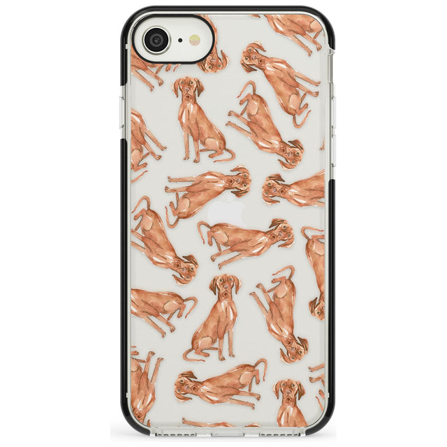 Hungarian Vizsla Watercolour Dog Pattern Black Impact Phone Case for iPhone SE 8 7 Plus