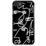 Continuous Line Faces: White on Black Pink Fade Impact Phone Case for iPhone SE 8 7 Plus