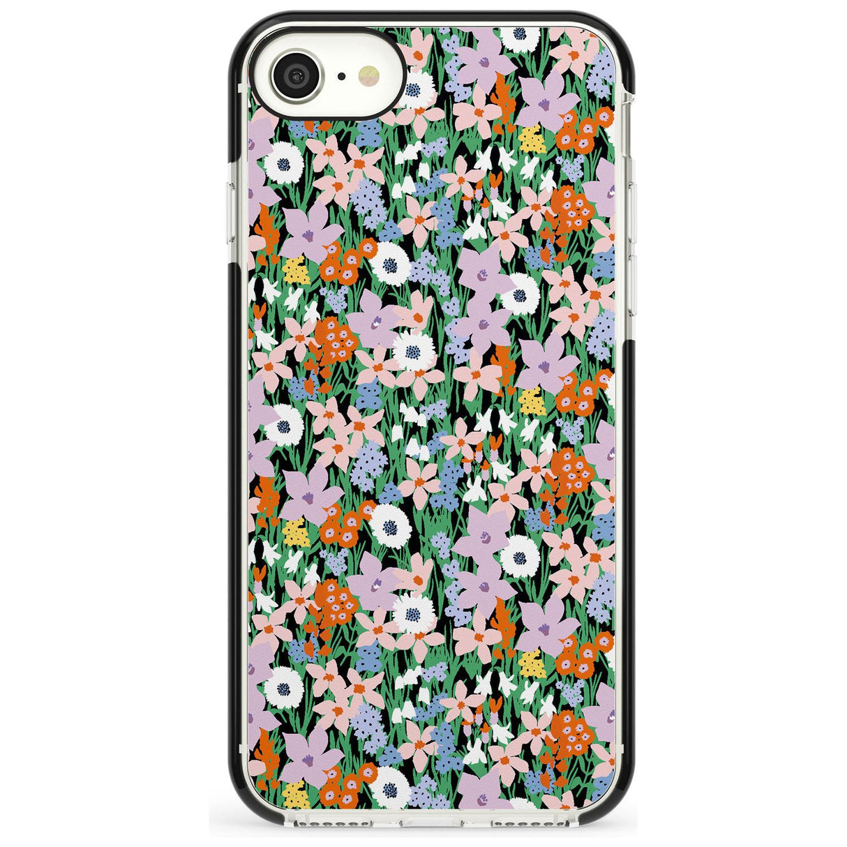 Jazzy Floral Mix: Solid Pink Fade Impact Phone Case for iPhone SE 8 7 Plus