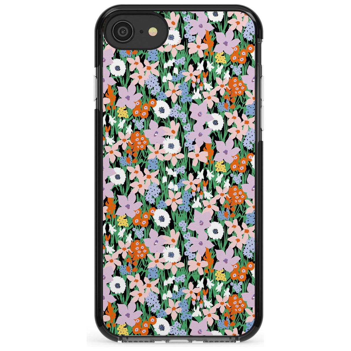 Jazzy Floral Mix: Solid Pink Fade Impact Phone Case for iPhone SE 8 7 Plus