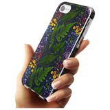 Busy Floral and Fern Design - Navy Black Impact Phone Case for iPhone SE 8 7 Plus