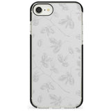 Grey Branches Vintage Botanical Black Impact Phone Case for iPhone SE 8 7 Plus