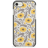 Yellow Blossoms Transparent Floral Black Impact Phone Case for iPhone SE 8 7 Plus