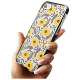 Yellow Blossoms Transparent Floral Black Impact Phone Case for iPhone SE 8 7 Plus