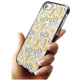 Yellow Leaves Transparent Floral Black Impact Phone Case for iPhone SE 8 7 Plus