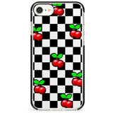 Checkered Cherry Black Impact Phone Case for iPhone SE 8 7 Plus