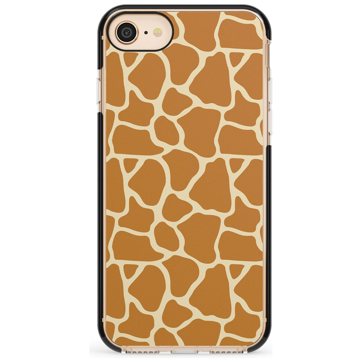 Giraffe Pattern Black Impact Phone Case for iPhone SE 8 7 Plus