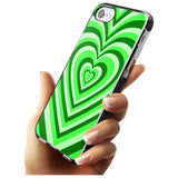 Green Heart Illusion Black Impact Phone Case for iPhone SE 8 7 Plus