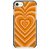 Orange Heart Illusion Black Impact Phone Case for iPhone SE 8 7 Plus