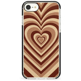 Latte Heart Illusion Black Impact Phone Case for iPhone SE 8 7 Plus