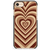 Latte Heart Illusion Black Impact Phone Case for iPhone SE 8 7 Plus