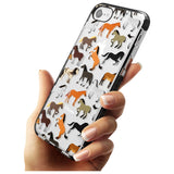 Horse Pattern Black Impact Phone Case for iPhone SE 8 7 Plus