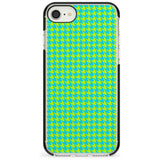 Neon Lime & Turquoise Houndstooth Pattern Black Impact Phone Case for iPhone SE 8 7 Plus