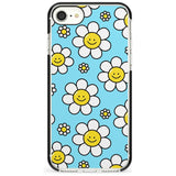 Daisy Faces Kawaii Pattern Black Impact Phone Case for iPhone SE 8 7 Plus