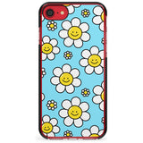 Daisy Faces Kawaii Pattern Black Impact Phone Case for iPhone SE 8 7 Plus