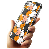 Spooning Cats Kawaii Pattern Black Impact Phone Case for iPhone SE 8 7 Plus