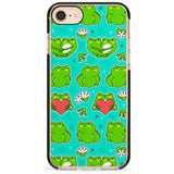 Frog Booty Kawaii Pattern Black Impact Phone Case for iPhone SE 8 7 Plus